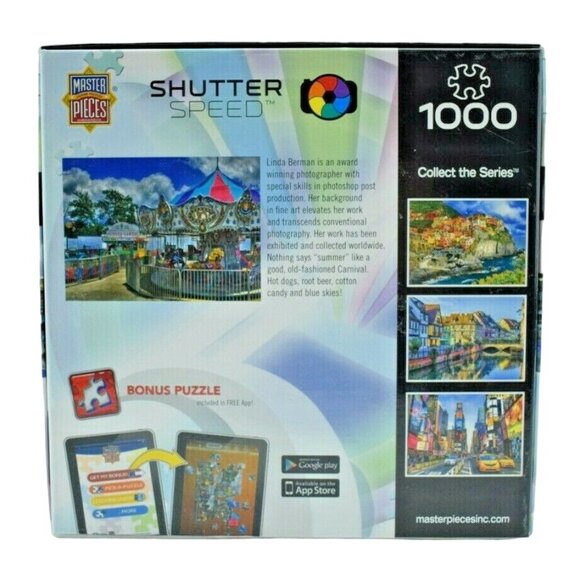 Master Pieces Shutter Speed Joyride Carousel 1000 pc Jigsaw Puzzle Complete - Picture 4 of 9